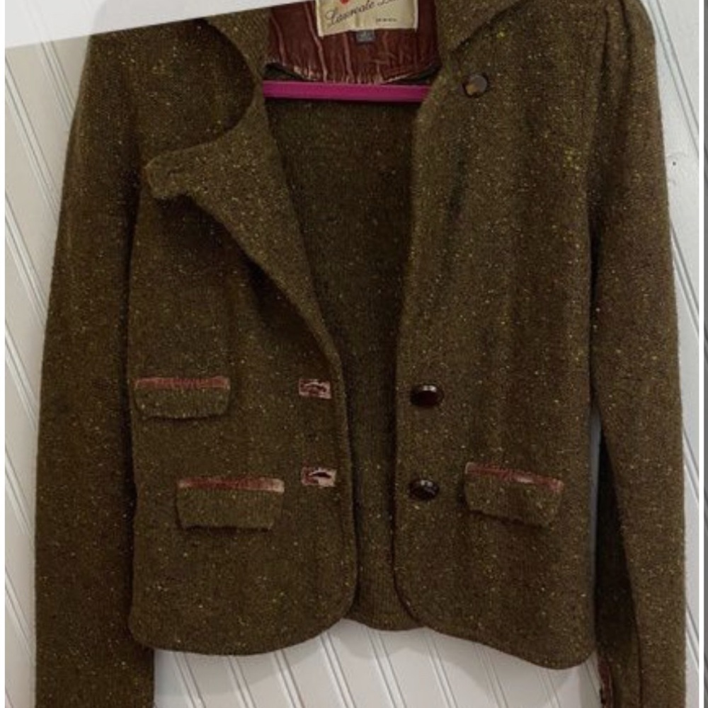 Anthropologie Laureate Lane wool jacket color brown size small